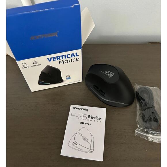 Vertical Ergonomic Wireless Right Handed Mouse, Wrist Relief, LED, Rechargeable - Picture 2 of 5